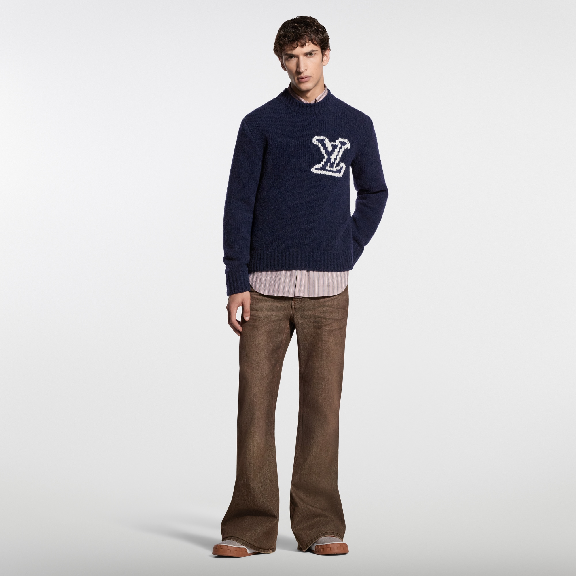 LV Intarsia Crewneck - Luxury Blue | LOUIS VUITTON